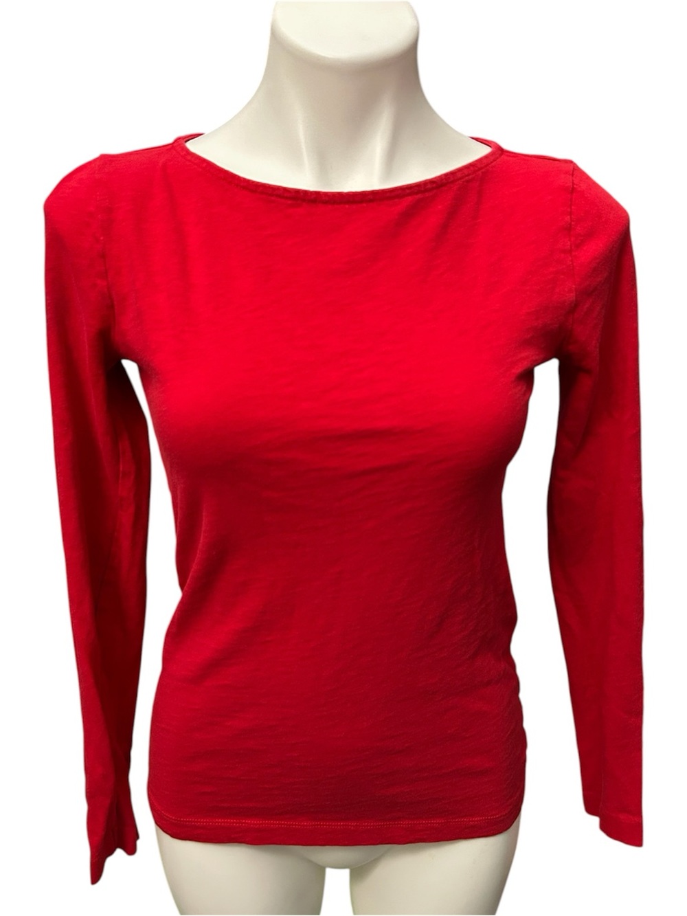 J. Crew Factory Bright Red Artist T Long Sleeve 100% Cotton - Size Small